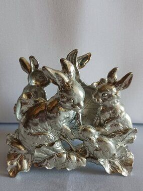 Arthur Court Aluminum Bunny Napkin/Letter Holder